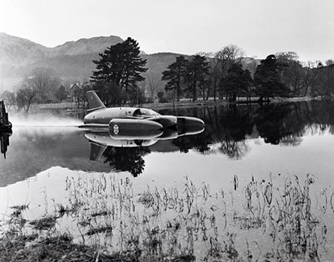 This is arguably the best ever photo taken of Bluebird on 14th December 1966. Setting out for a run on Coniston Water
